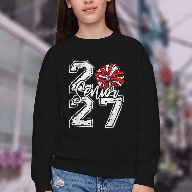Class Of 2027 Cheer Red Senior 2027 Back To School Youth Crewneck Sweatshirt Class Of 2027 Cheer Red Senior 2027 Back To School Youth Crewneck Sweatshirt