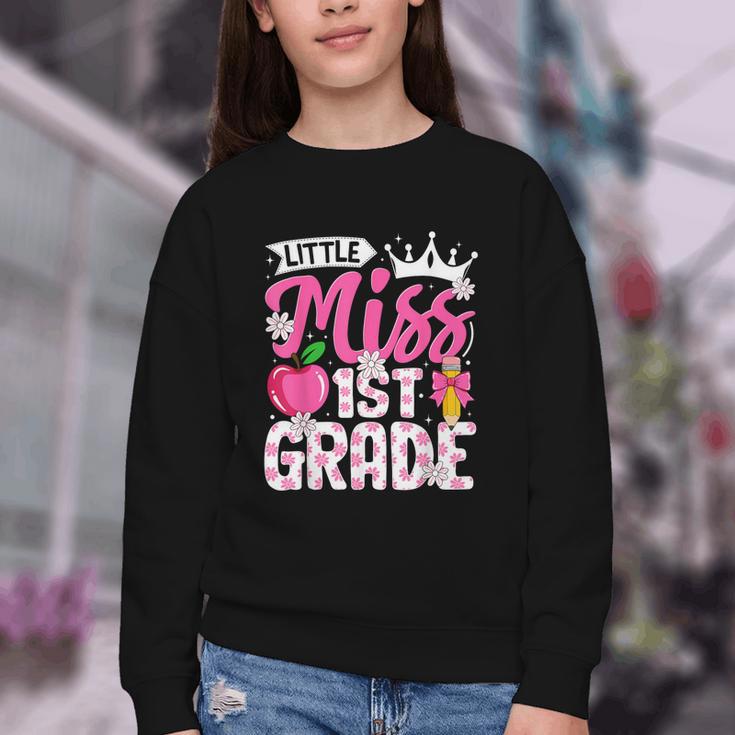 Cute Back To School 1st Grade Girls Kids First Day Of School Youth Crewneck Sweatshirt Cute Back To School 1st Grade Girls Kids First Day Of School Youth Crewneck Sweatshirt