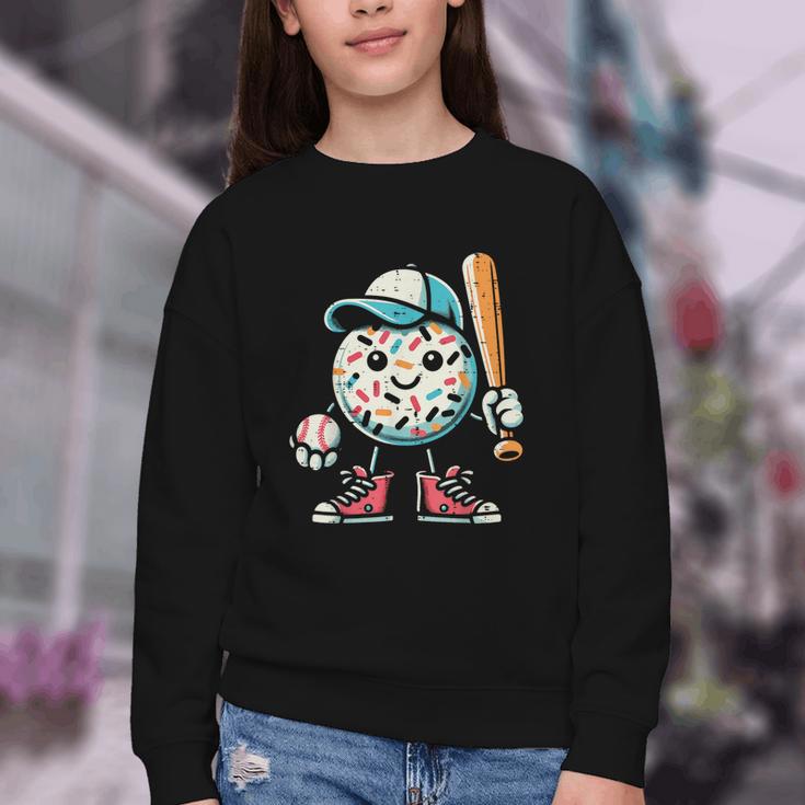 Donut Baseball Hat Ball Bat Cute Sport Toddler Boys Kids Men Youth Crewneck Sweatshirt Donut Baseball Hat Ball Bat Cute Sport Toddler Boys Kids Men Youth Crewneck Sweatshirt