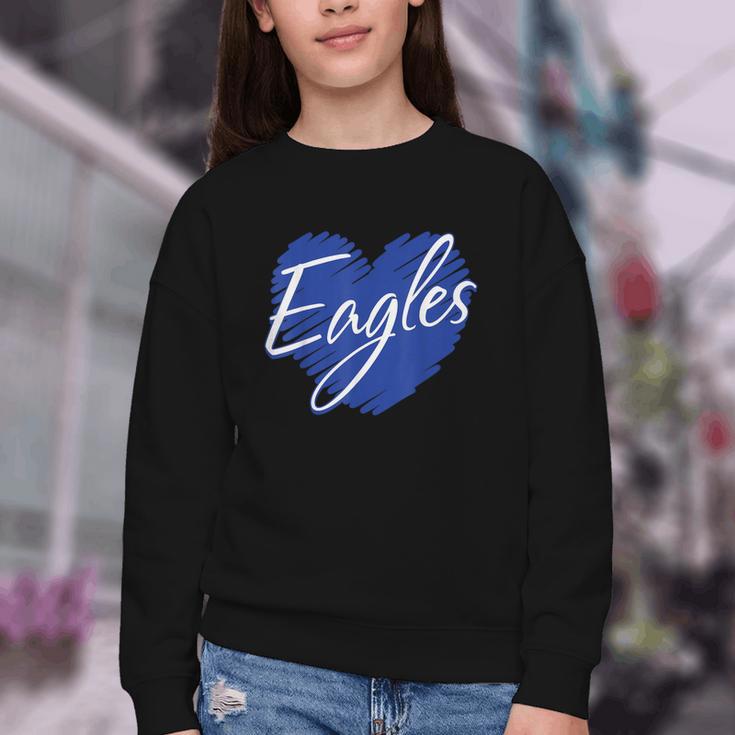 Eagles Heart Back To School Spirit B Youth Crewneck Sweatshirt