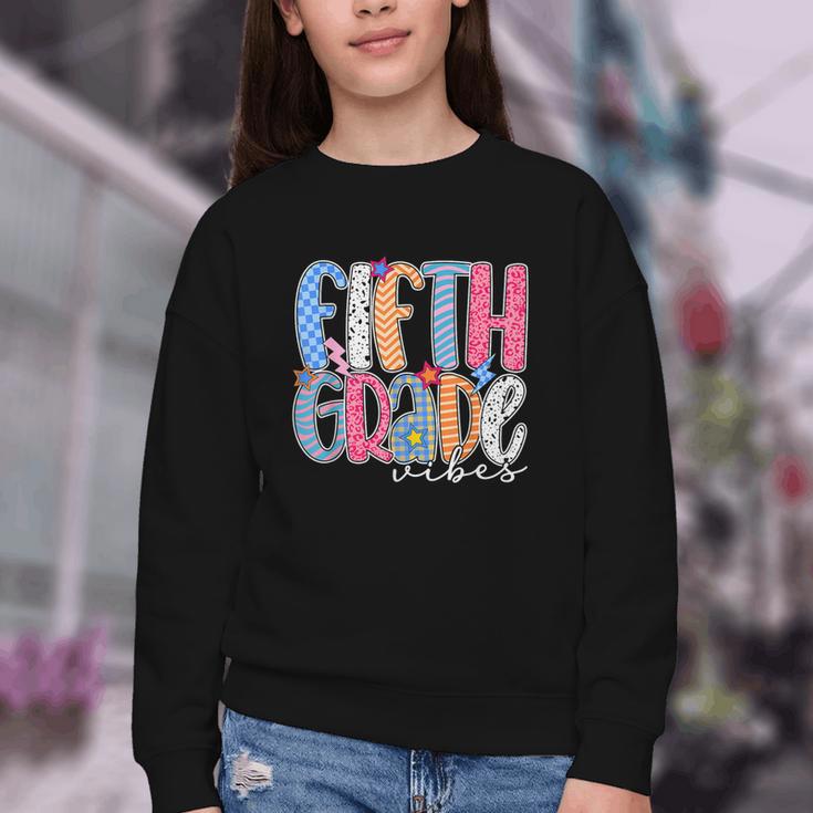 Fifth Grade Vibes 5th Grade Team Retro Back To School Youth Crewneck Sweatshirt Fifth Grade Vibes 5th Grade Team Retro Back To School Youth Crewneck Sweatshirt