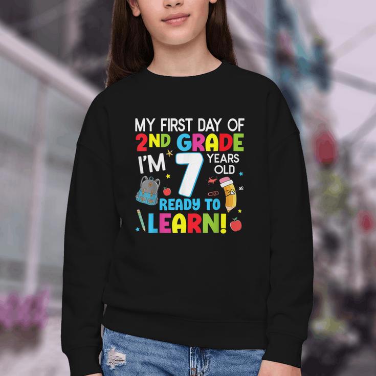 My First Day Of 2nd Grade Back To School 2nd Grade Girls Boy Youth Crewneck Sweatshirt My First Day Of 2nd Grade Back To School 2nd Grade Girls Boy Youth Crewneck Sweatshirt