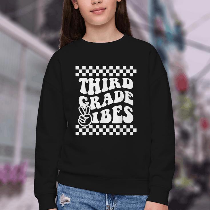 First Day Of Third Grade Vibes Girls Back To School Boys Youth Crewneck Sweatshirt First Day Of Third Grade Vibes Girls Back To School Boys Youth Crewneck Sweatshirt