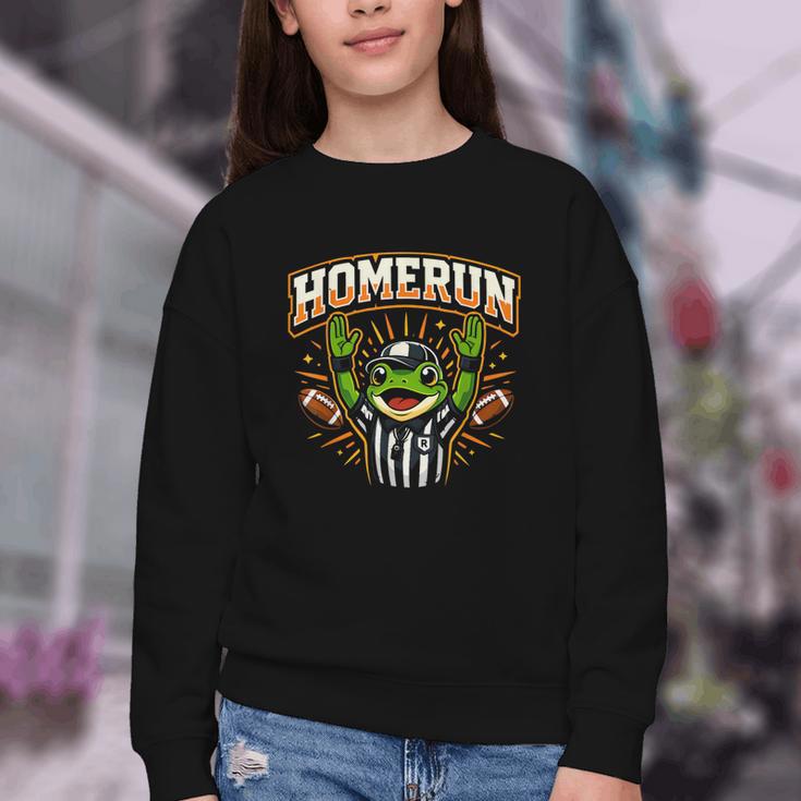 Football Referee Touchdown Baseball Homerun Frog Youth Crewneck Sweatshirt Football Referee Touchdown Baseball Homerun Frog Youth Crewneck Sweatshirt