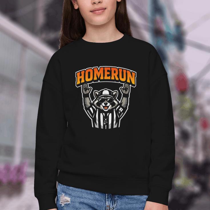 Football Referee Touchdown Baseball Homerun Raccoon Youth Crewneck Sweatshirt Football Referee Touchdown Baseball Homerun Raccoon Youth Crewneck Sweatshirt