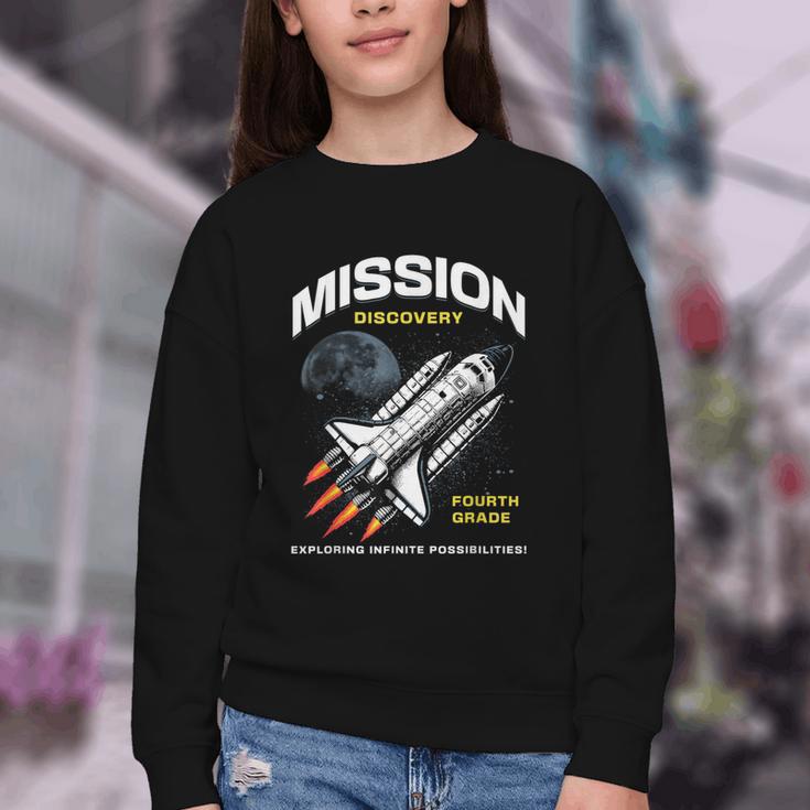 Fourth Grade Back To School Space Rocket Astronaut Youth Crewneck Sweatshirt Fourth Grade Back To School Space Rocket Astronaut Youth Crewneck Sweatshirt