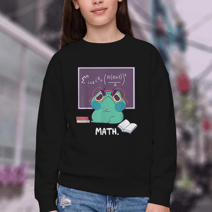 Frog Hates Math Kawaii Science Back To School Kids Youth Crewneck Sweatshirt Frog Hates Math Kawaii Science Back To School Kids Youth Crewneck Sweatshirt