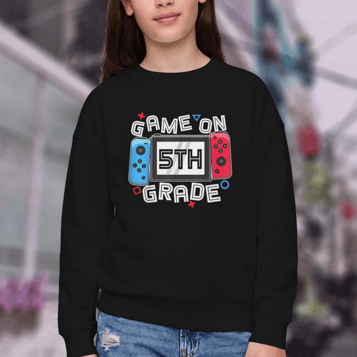 Game On 5th Grade Back To School Video Gamer Boys Kids Youth Crewneck Sweatshirt