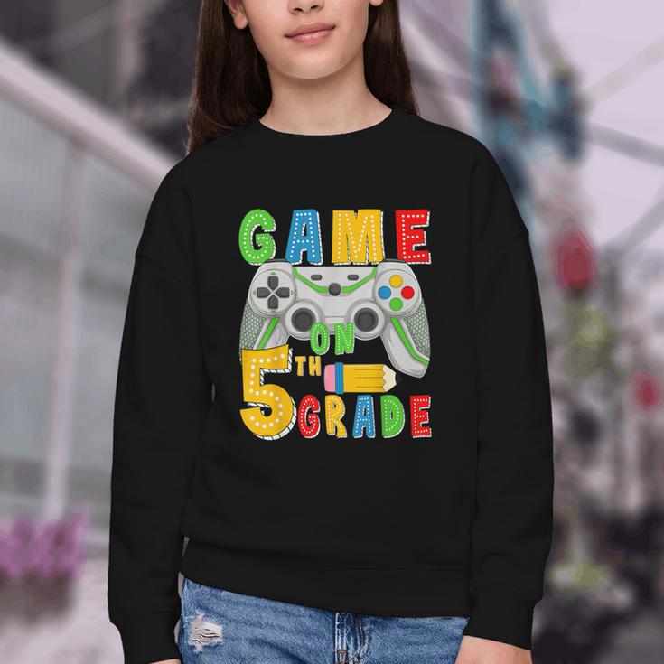 Game On Fifth Grade Back To School Gamer 5th Grade Boys Kids Youth Crewneck Sweatshirt Game On Fifth Grade Back To School Gamer 5th Grade Boys Kids Youth Crewneck Sweatshirt