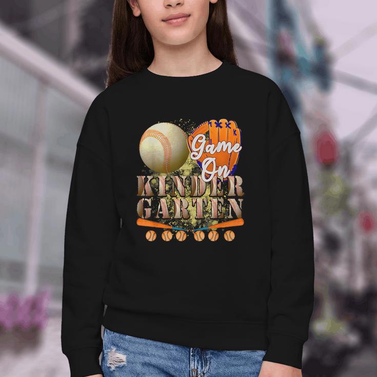 Game On Kindergarten Baseball Back To School Student Kid Boy Youth Crewneck Sweatshirt Game On Kindergarten Baseball Back To School Student Kid Boy Youth Crewneck Sweatshirt