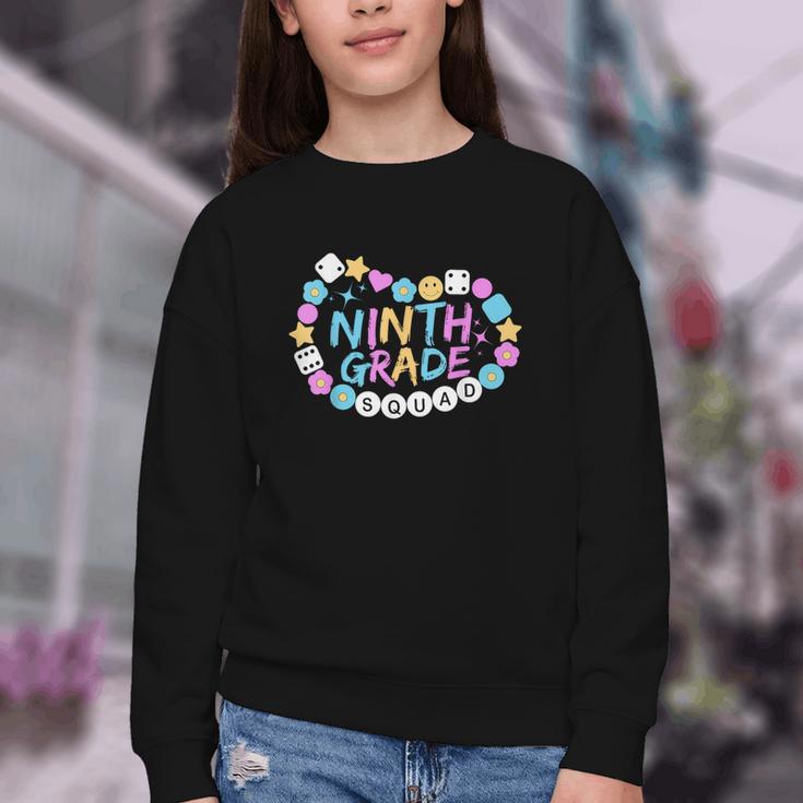Girls 9th Grade Vibes Back To School Ninth Grade Youth Crewneck Sweatshirt Girls 9th Grade Vibes Back To School Ninth Grade Youth Crewneck Sweatshirt