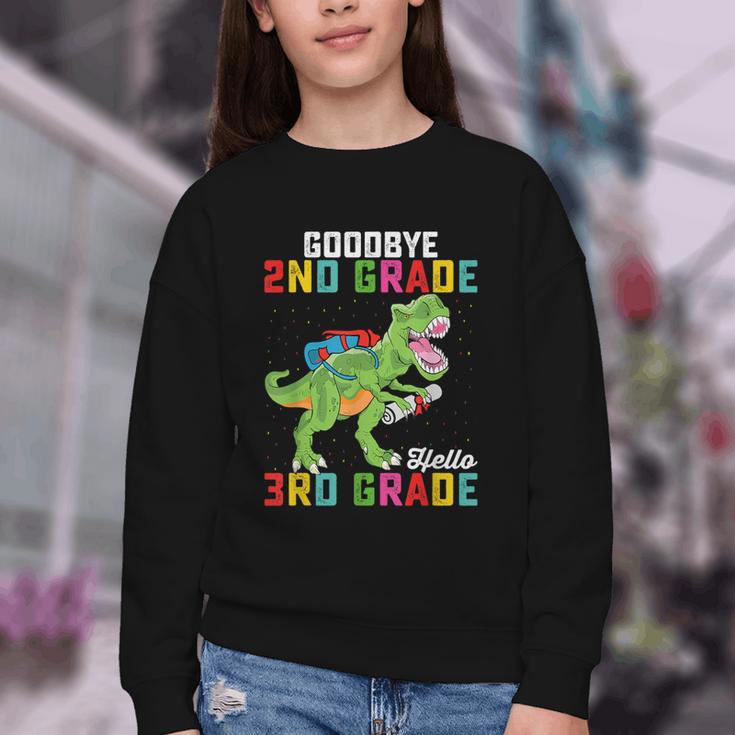 Goodbye 2nd Grade Hello 3rd GradeRex Back To School Youth Crewneck Sweatshirt Goodbye 2nd Grade Hello 3rd GradeRex Back To School Youth Crewneck Sweatshirt