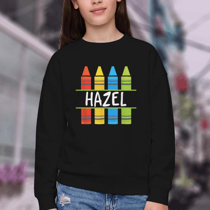 Hazel Crayon Back To School Kids Youth Crewneck Sweatshirt Hazel Crayon Back To School Kids Youth Crewneck Sweatshirt