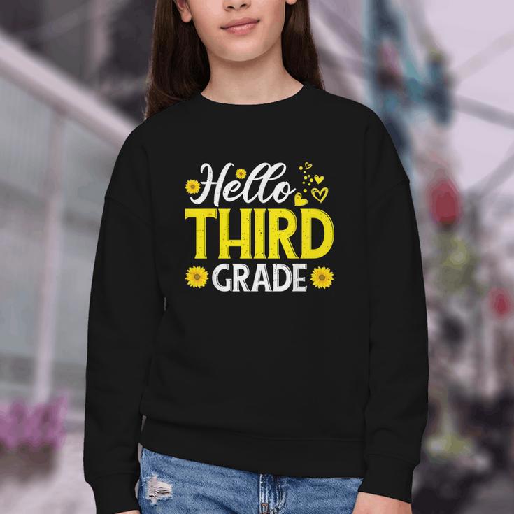 Hello Third Grade Sunflower 3rd Grade Vibes Back To School Youth Crewneck Sweatshirt Hello Third Grade Sunflower 3rd Grade Vibes Back To School Youth Crewneck Sweatshirt