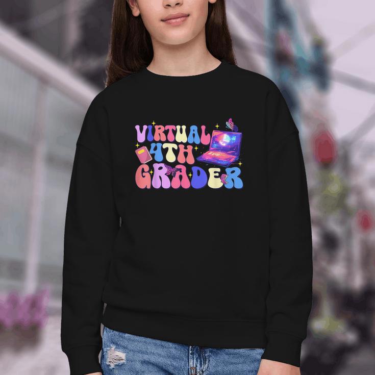Homeschool 4th Grade Virtual 4th Grader Back To School Youth Crewneck Sweatshirt