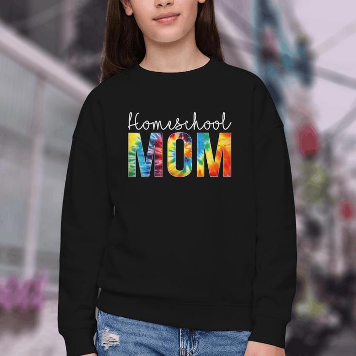 Homeschool Mom Tie Dye Back To School Day For Women For Work Youth Crewneck Sweatshirt Homeschool Mom Tie Dye Back To School Day For Women For Work Youth Crewneck Sweatshirt