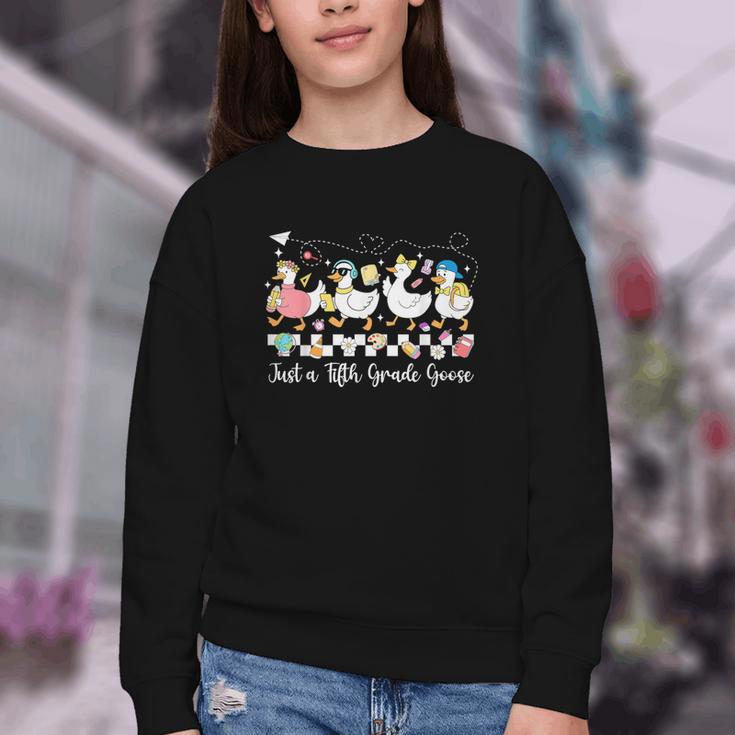 Just A Fifth Grade Goose Back To School Cute Goose 5th Grade Youth Crewneck Sweatshirt Just A Fifth Grade Goose Back To School Cute Goose 5th Grade Youth Crewneck Sweatshirt