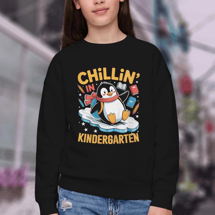Kids Chillin In Kindergarten Penguin Student Back To School Boys Youth Crewneck Sweatshirt Kids Chillin In Kindergarten Penguin Student Back To School Boys Youth Crewneck Sweatshirt