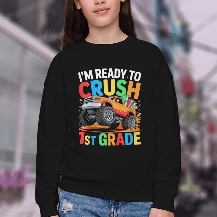 Kids I'm Ready To Crush 1st Grade Shirt Back To School Boy Youth Crewneck Sweatshirt