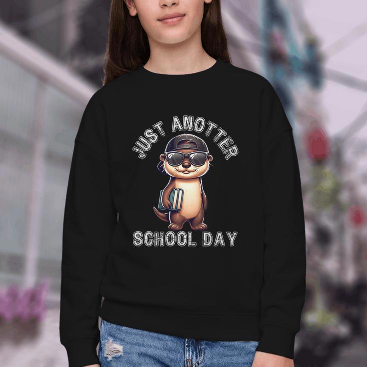 Kids Just Anotter School Day Otter Boys First Day Back To School Youth Crewneck Sweatshirt Kids Just Anotter School Day Otter Boys First Day Back To School Youth Crewneck Sweatshirt