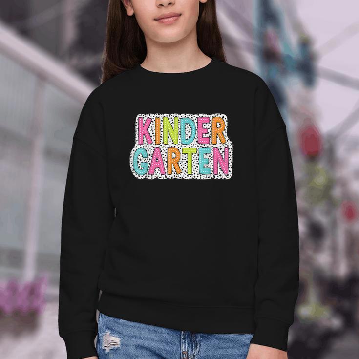 Kindergarten Dalmatian Dots Dream Team Back To School Youth Crewneck Sweatshirt Kindergarten Dalmatian Dots Dream Team Back To School Youth Crewneck Sweatshirt