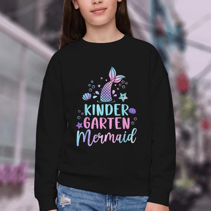 Kindergarten Mermaid Back To School Girls First Day Kinder Youth Crewneck Sweatshirt Kindergarten Mermaid Back To School Girls First Day Kinder Youth Crewneck Sweatshirt