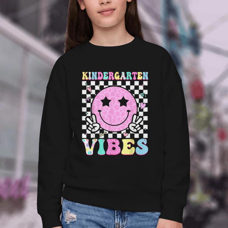Kindergarten Vibes Groovy Back To School Kinder Girls Kids Youth Crewneck Sweatshirt Kindergarten Vibes Groovy Back To School Kinder Girls Kids Youth Crewneck Sweatshirt