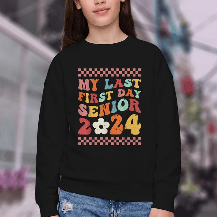 My Last First Day Senior 2024 Back To School Class Of 2024 Youth Crewneck Sweatshirt