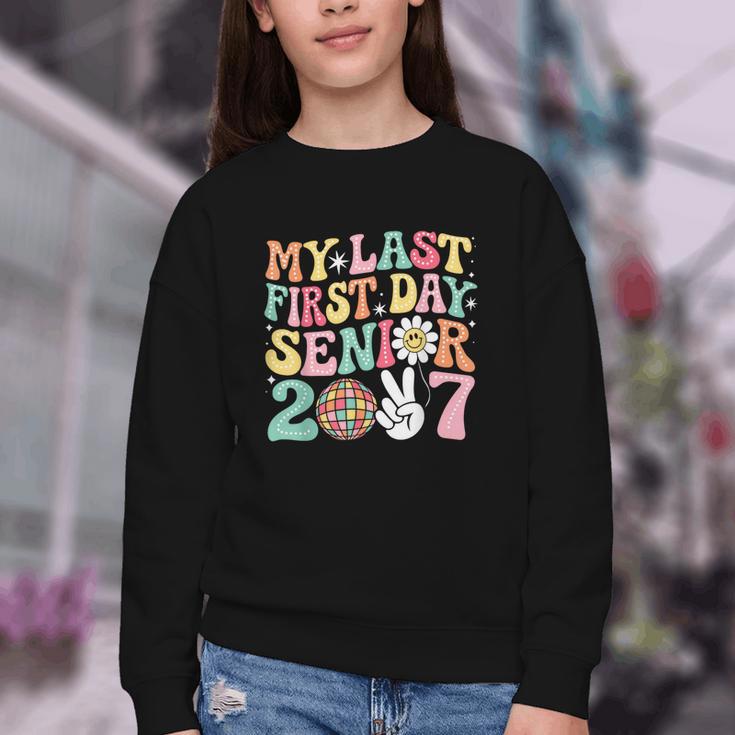 My Last First Day Senior 2027 Back To School Class Of 2027 Youth Crewneck Sweatshirt My Last First Day Senior 2027 Back To School Class Of 2027 Youth Crewneck Sweatshirt
