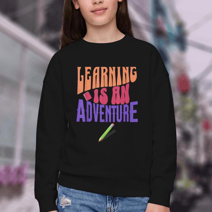 Learning Back To School Is a Motivational Youth Crewneck Sweatshirt Learning Back To School Is a Motivational Youth Crewneck Sweatshirt