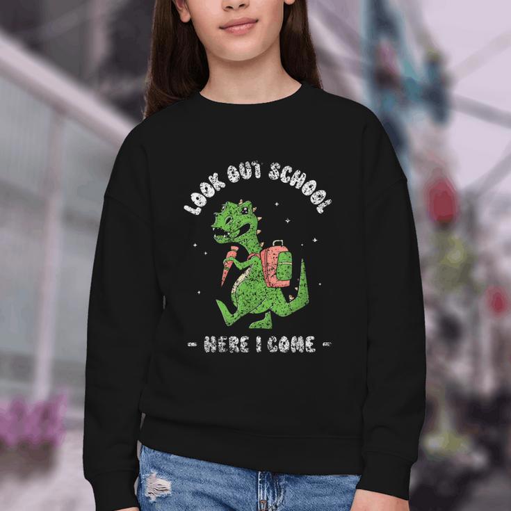 Look Out School Here I Come Grade Kids Pupil Back To School Youth Crewneck Sweatshirt Look Out School Here I Come Grade Kids Pupil Back To School Youth Crewneck Sweatshirt