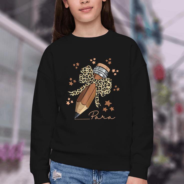 Melanin Pencil Leopard Bow Para Back To School Youth Crewneck Sweatshirt Melanin Pencil Leopard Bow Para Back To School Youth Crewneck Sweatshirt