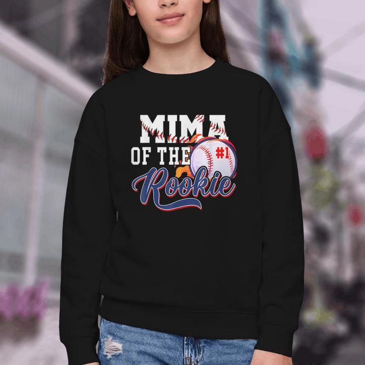 Mima Rookie Of Year 1st Birthday Baseball Theme Matching Youth Crewneck Sweatshirt