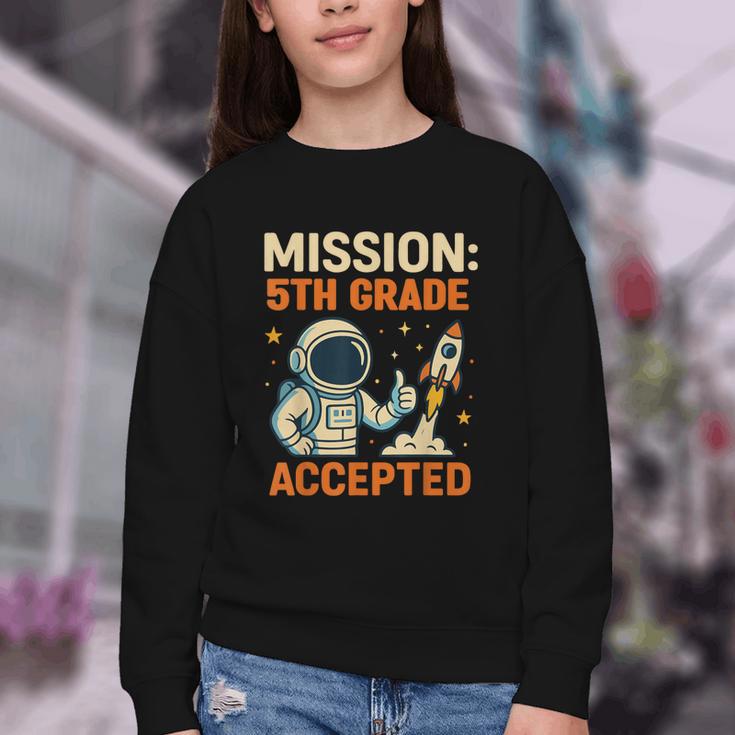 Mission Fifth 5th Grade Accepted Astronaut Back To School Youth Crewneck Sweatshirt