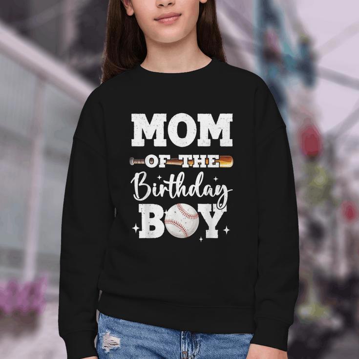 Mom Of The Birthday Boy Baseball Bday Family Youth Crewneck Sweatshirt Mom Of The Birthday Boy Baseball Bday Family Youth Crewneck Sweatshirt