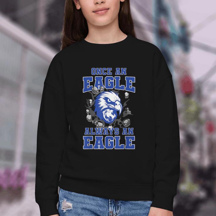 Once An Eagle Always An Eagle Back To School Spirit B Youth Crewneck Sweatshirt