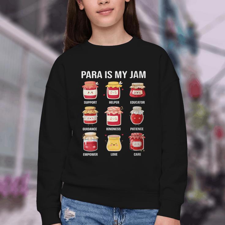 Parateaching Para Is My Jam Back To School For Paraeducator Youth Crewneck Sweatshirt