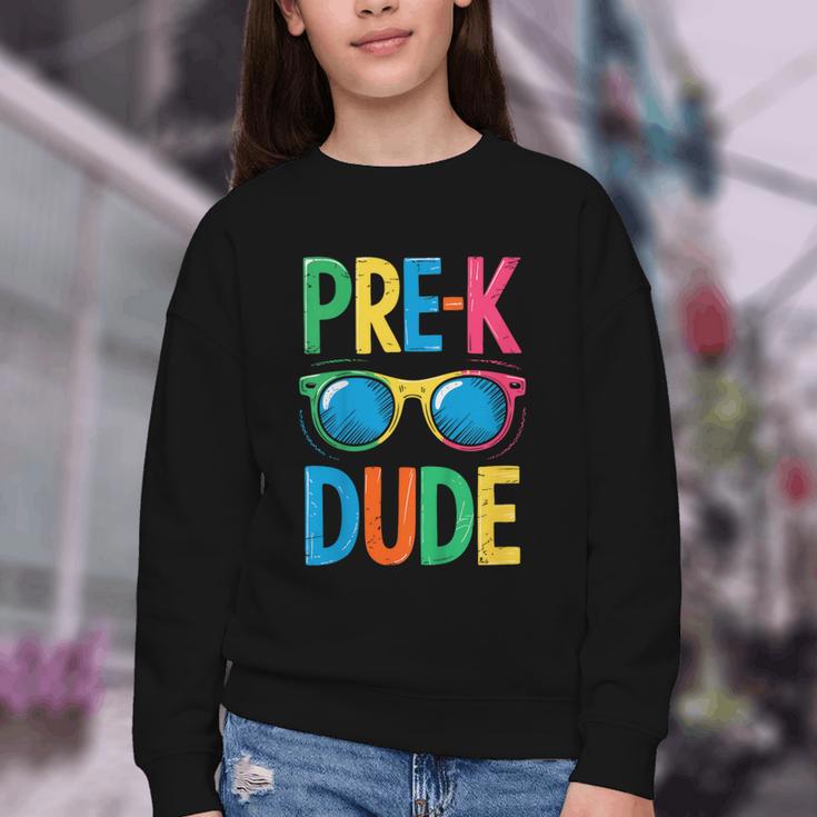 Pre-K Dude Shirt Back To School First Day Of Preschool Boy Youth Crewneck Sweatshirt