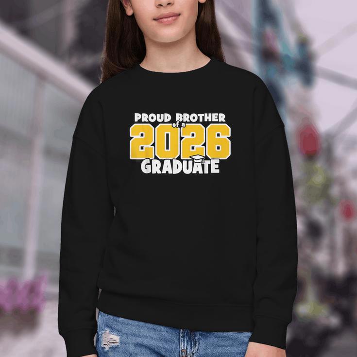 Proud Brother Of 2026 Graduate Matching Back To School GY Youth Crewneck Sweatshirt Proud Brother Of 2026 Graduate Matching Back To School GY Youth Crewneck Sweatshirt