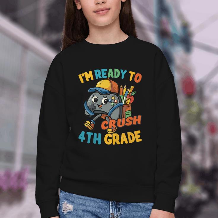 Ready For 4th Grade First Day Back To School Students Youth Crewneck Sweatshirt