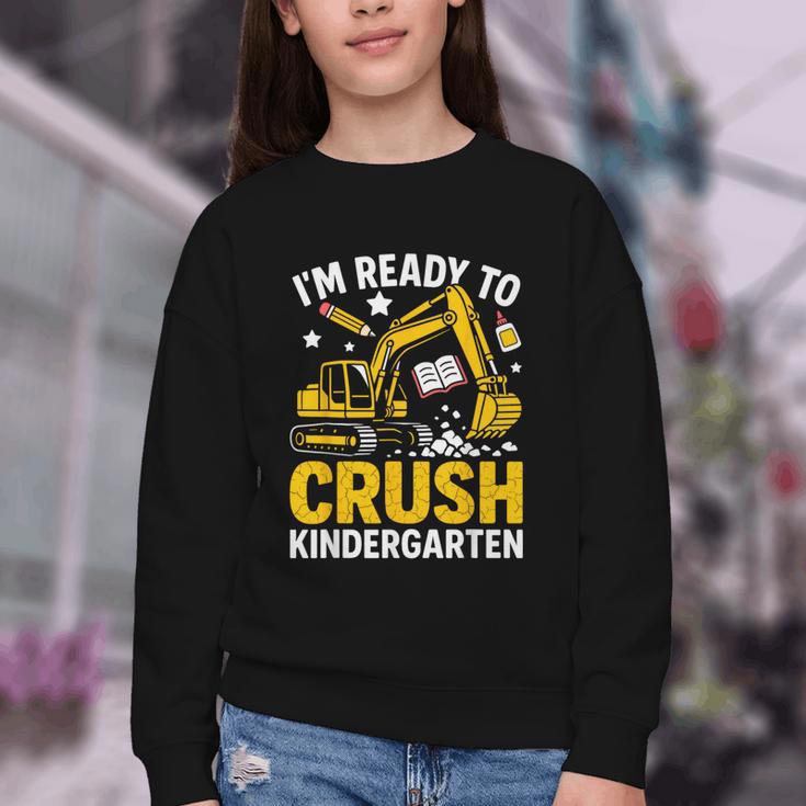 Im Ready To Crush Kindergarten Boys Back To School Youth Crewneck Sweatshirt Im Ready To Crush Kindergarten Boys Back To School Youth Crewneck Sweatshirt