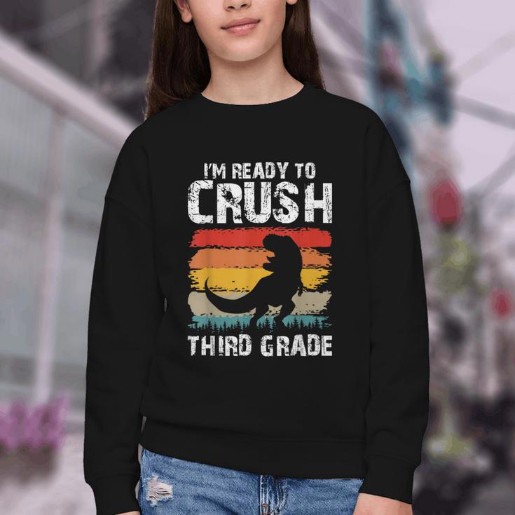 Ready Crush Third 3rd Grade Dinosaur Back To School Boys Youth Crewneck Sweatshirt Ready Crush Third 3rd Grade Dinosaur Back To School Boys Youth Crewneck Sweatshirt