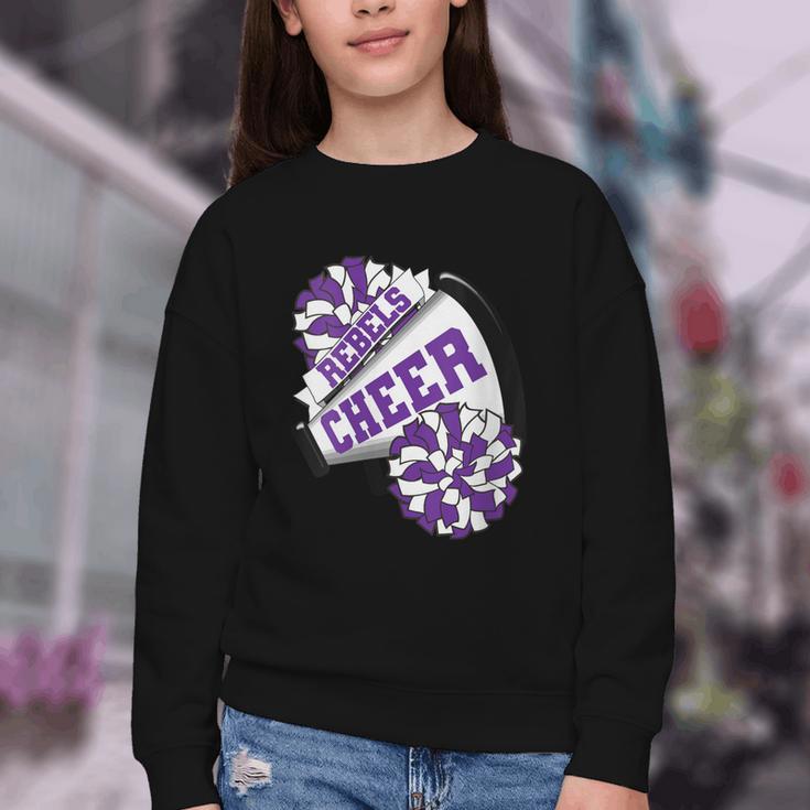 Rebels Cheer Back To School Cheerleading Spirit P Youth Crewneck Sweatshirt Rebels Cheer Back To School Cheerleading Spirit P Youth Crewneck Sweatshirt