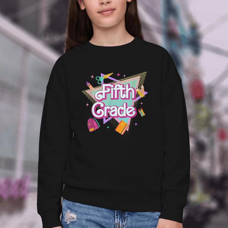 Retro 90s 5th Grade Back To School First Day Of Fifth Grade Youth Crewneck Sweatshirt Retro 90s 5th Grade Back To School First Day Of Fifth Grade Youth Crewneck Sweatshirt