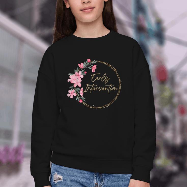 Retro Floral Early Intervention Specialist Back To School Youth Crewneck Sweatshirt Retro Floral Early Intervention Specialist Back To School Youth Crewneck Sweatshirt