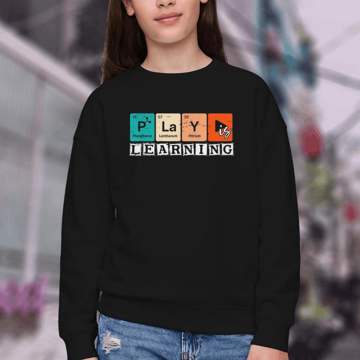 Retro Play Is Learning Back To School First Day Of School Youth Crewneck Sweatshirt