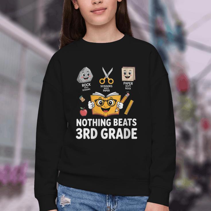 Rock Scissor Paper Nothing Beats 3rd Grade Back To School Youth Crewneck Sweatshirt Rock Scissor Paper Nothing Beats 3rd Grade Back To School Youth Crewneck Sweatshirt