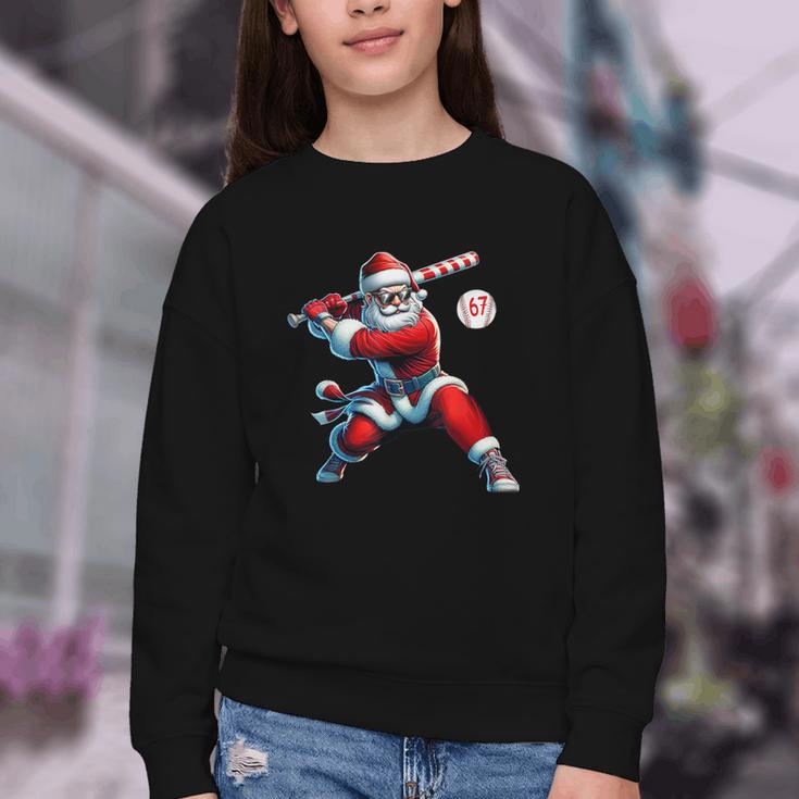 Santa Baseball Six Seven 6 7 Meme Christmas Men Boys Player Youth Crewneck Sweatshirt Santa Baseball Six Seven 6 7 Meme Christmas Men Boys Player Youth Crewneck Sweatshirt
