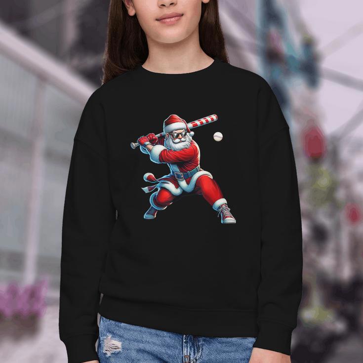 Santa Playing Baseball Men Boys Christmas Baseball Player Youth Crewneck Sweatshirt Santa Playing Baseball Men Boys Christmas Baseball Player Youth Crewneck Sweatshirt