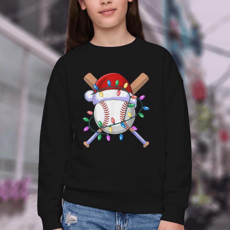 Santa Sports Christmas Baseball Player Youth Crewneck Sweatshirt Santa Sports Christmas Baseball Player Youth Crewneck Sweatshirt